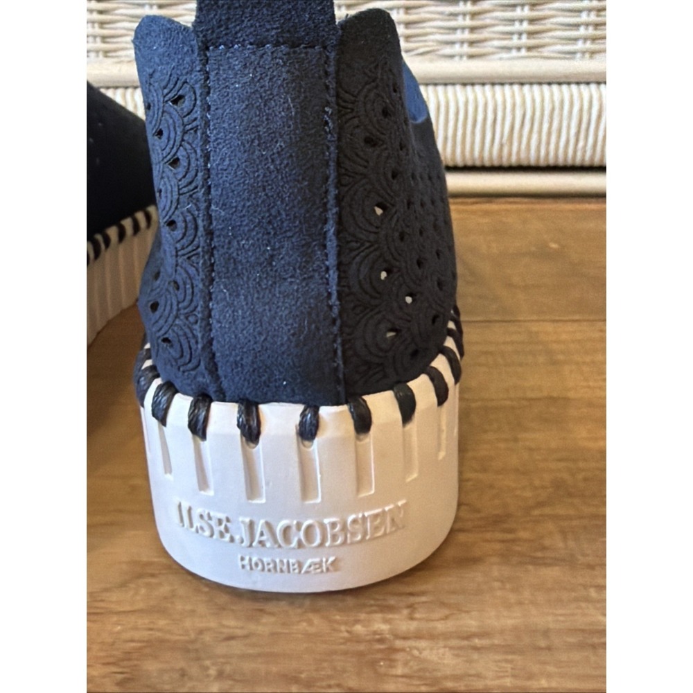 Ilse Jacobsen Tulip 139 Shoes Womens Size 38 Navy Slip On Perforated Comfort - Picture 5 of 10